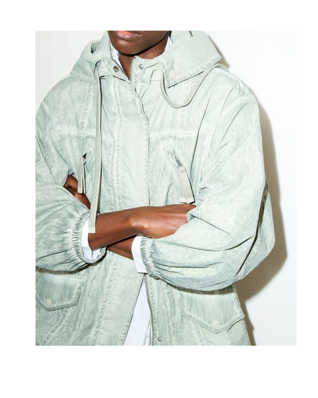 MAX&Co. Gray Lightweight Nylon Parka