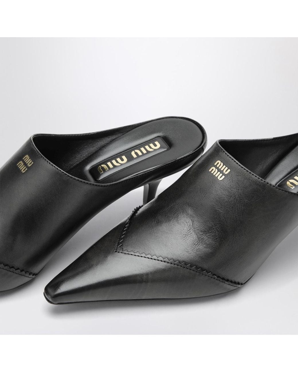 Miu Miu Black Pointed-Toe High Heels