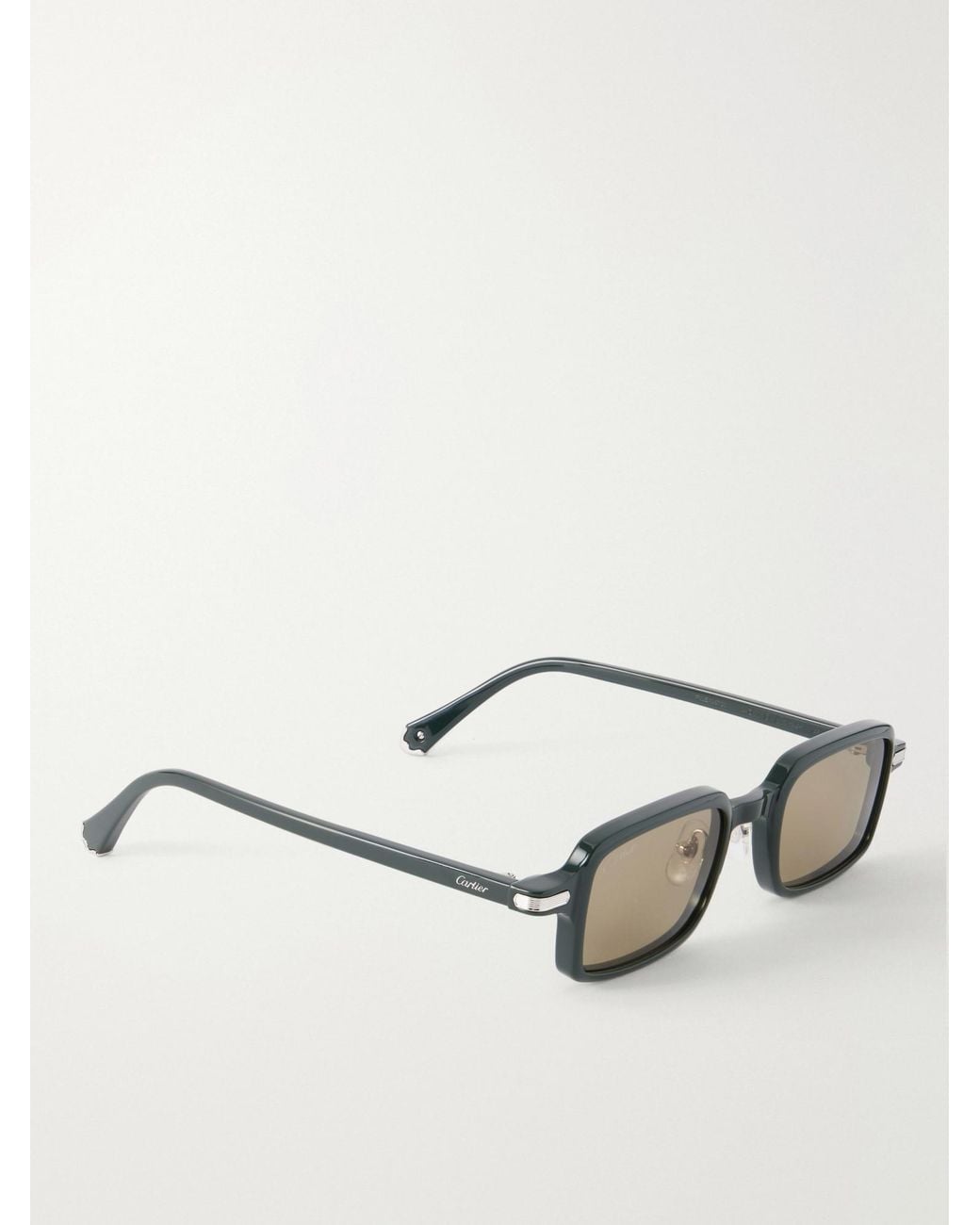 Cartier White Rectangular Frame Sunglasses