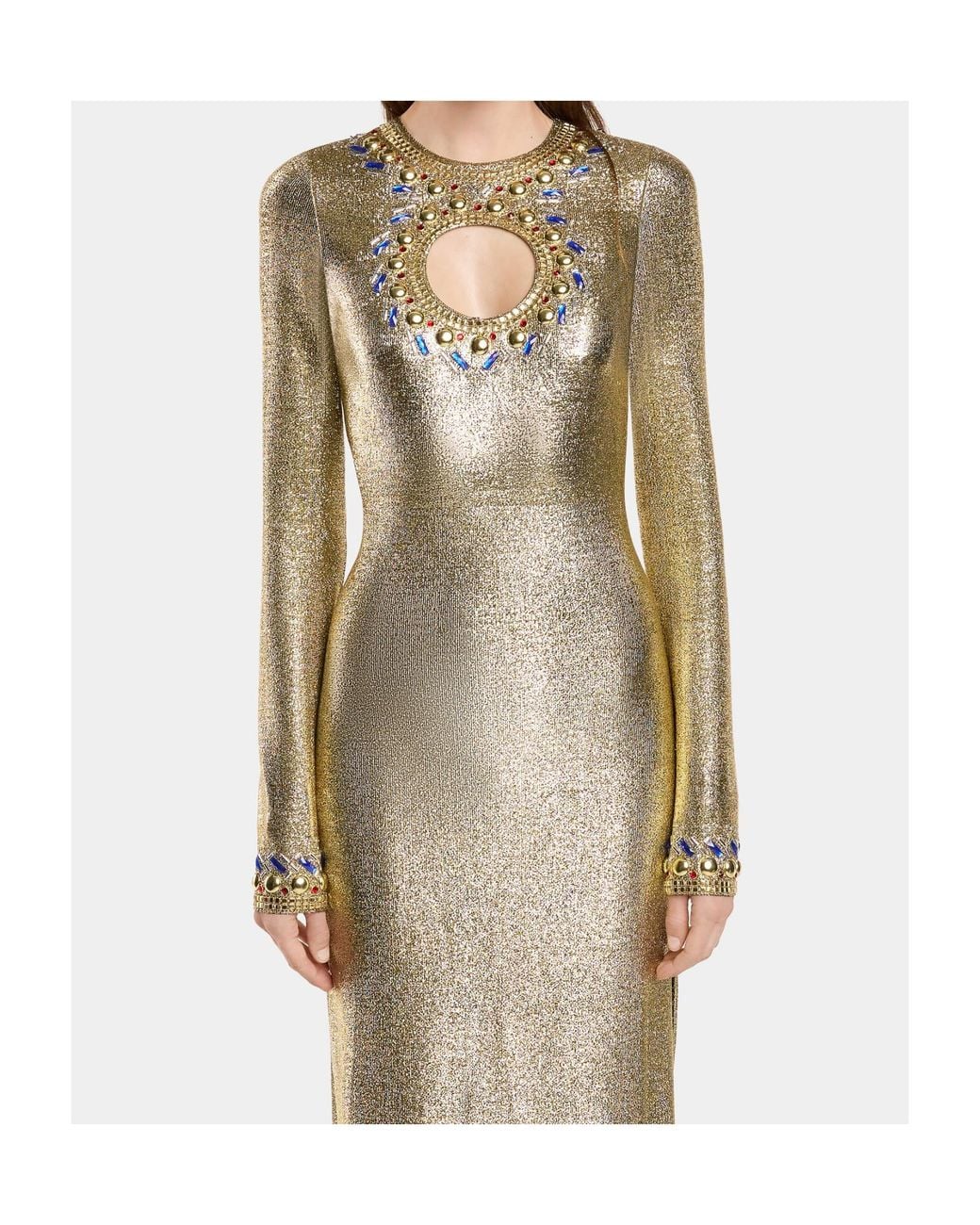 Rabanne Natural Temporary Crystal-Embellished Maxi Dress