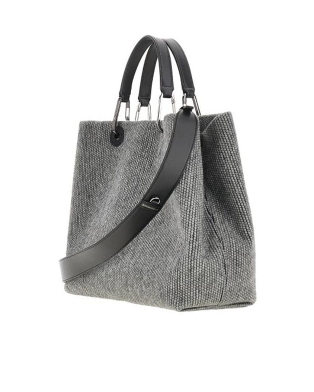 Emporio Armani Gray Logo-Patch Tote Bag