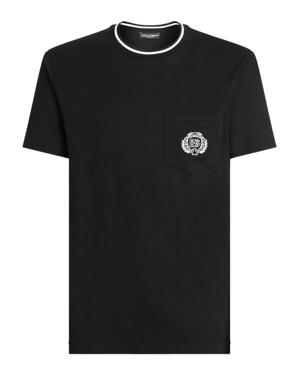 Dolce & Gabbana Black T-Shirt With Pocket for men
