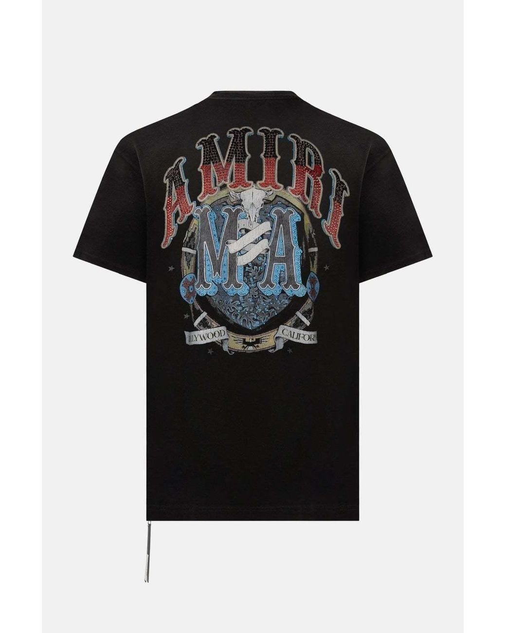 Amiri Black Crystal Logo Print T-Shirt for men