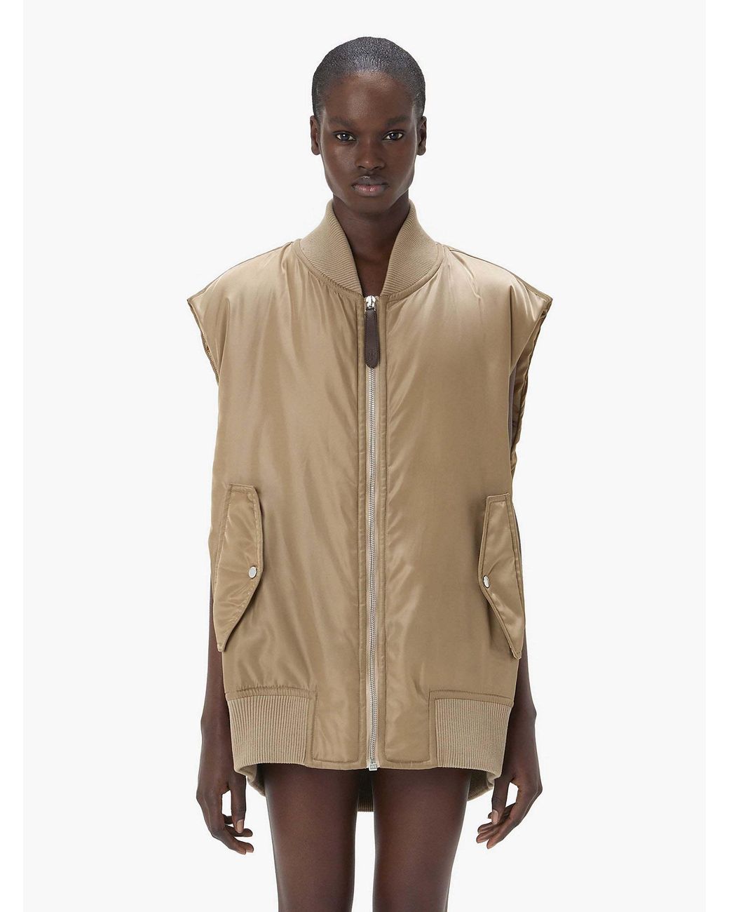 J.W. Anderson Brown Jw Anderson Sleeveless Bomber Jacket