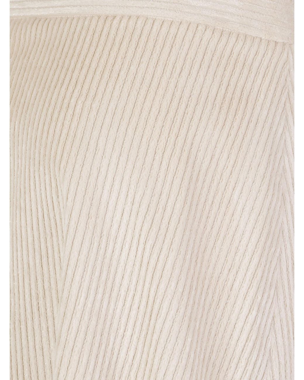 Peserico White Ribbed Knit Midi Wrap Skirt