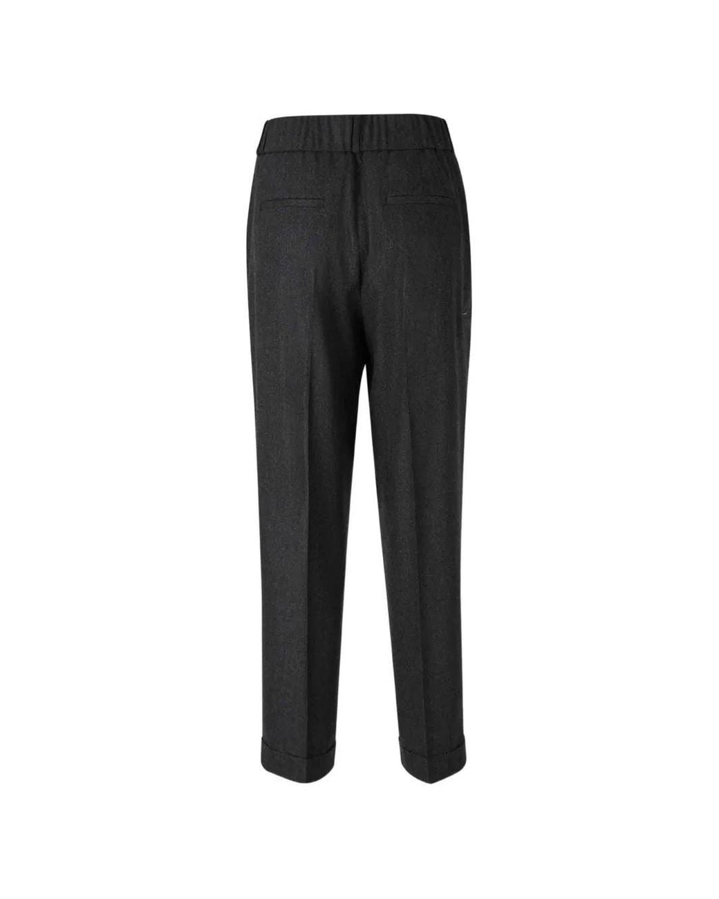 Peserico Black Pleated Straight Leg Trousers