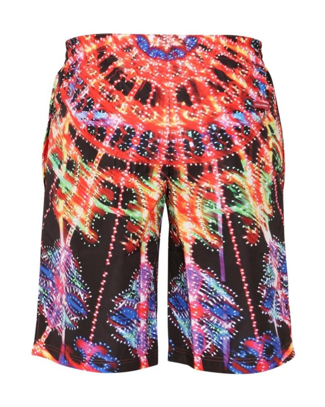 Dolce & Gabbana Red Graphic Print Drawstring Swimming Shorts for men