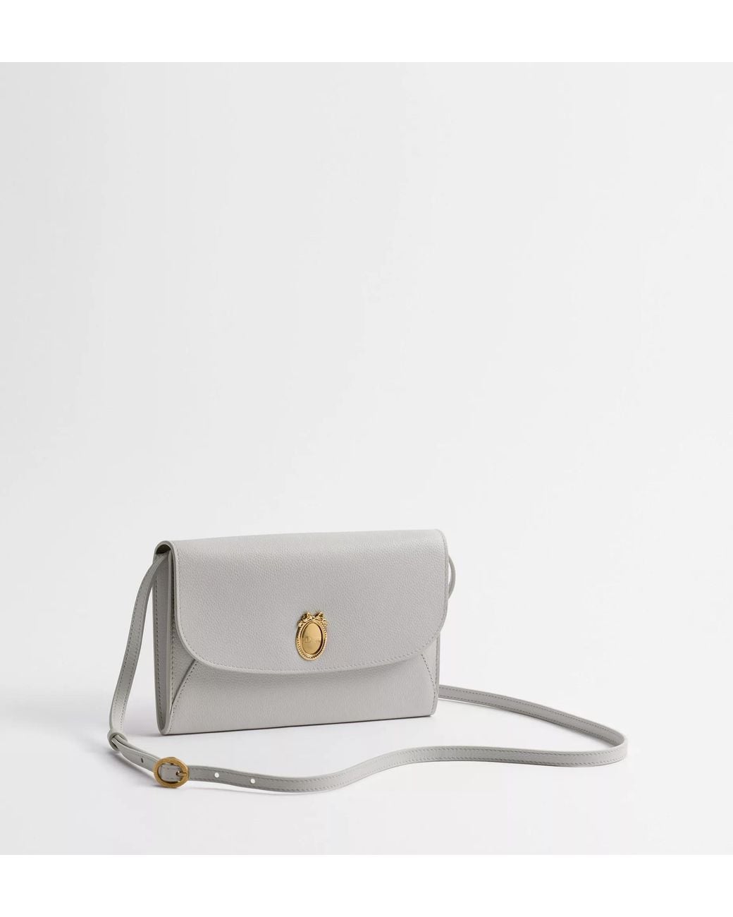 Dior Gray Medaillon Envelope Pouch With Strap