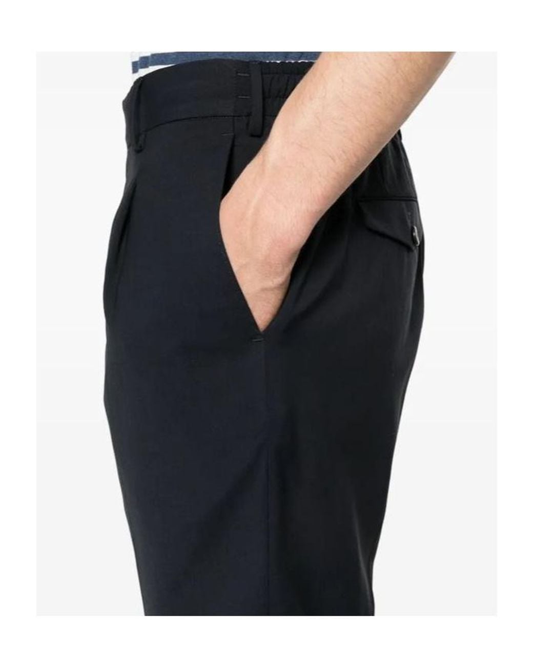 PT01 Black Virgin-Wool Bermuda Shorts for men
