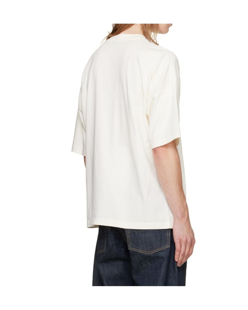 Palm Angels White Retro Logo Loose-Fit T-Shirt for men