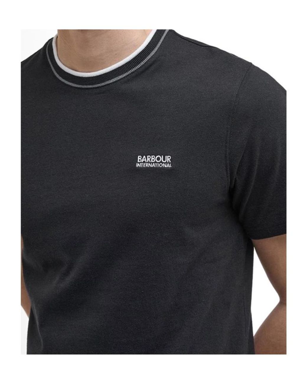 Barbour Black Buxton Tipped T-Shirt for men