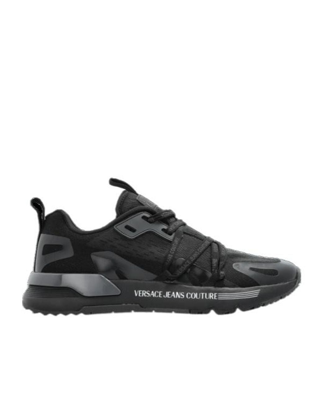 Versace Jeans Black Dynamic Logo Trainer Sneakers for men