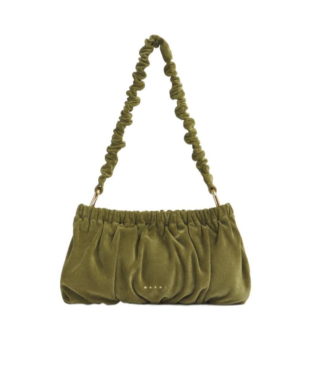 Marni Green Ruched Shoulder Bag