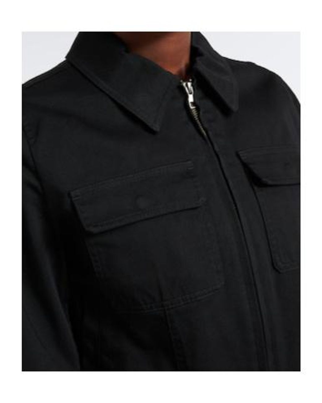 Vince Black Cropped Cotton Jacket