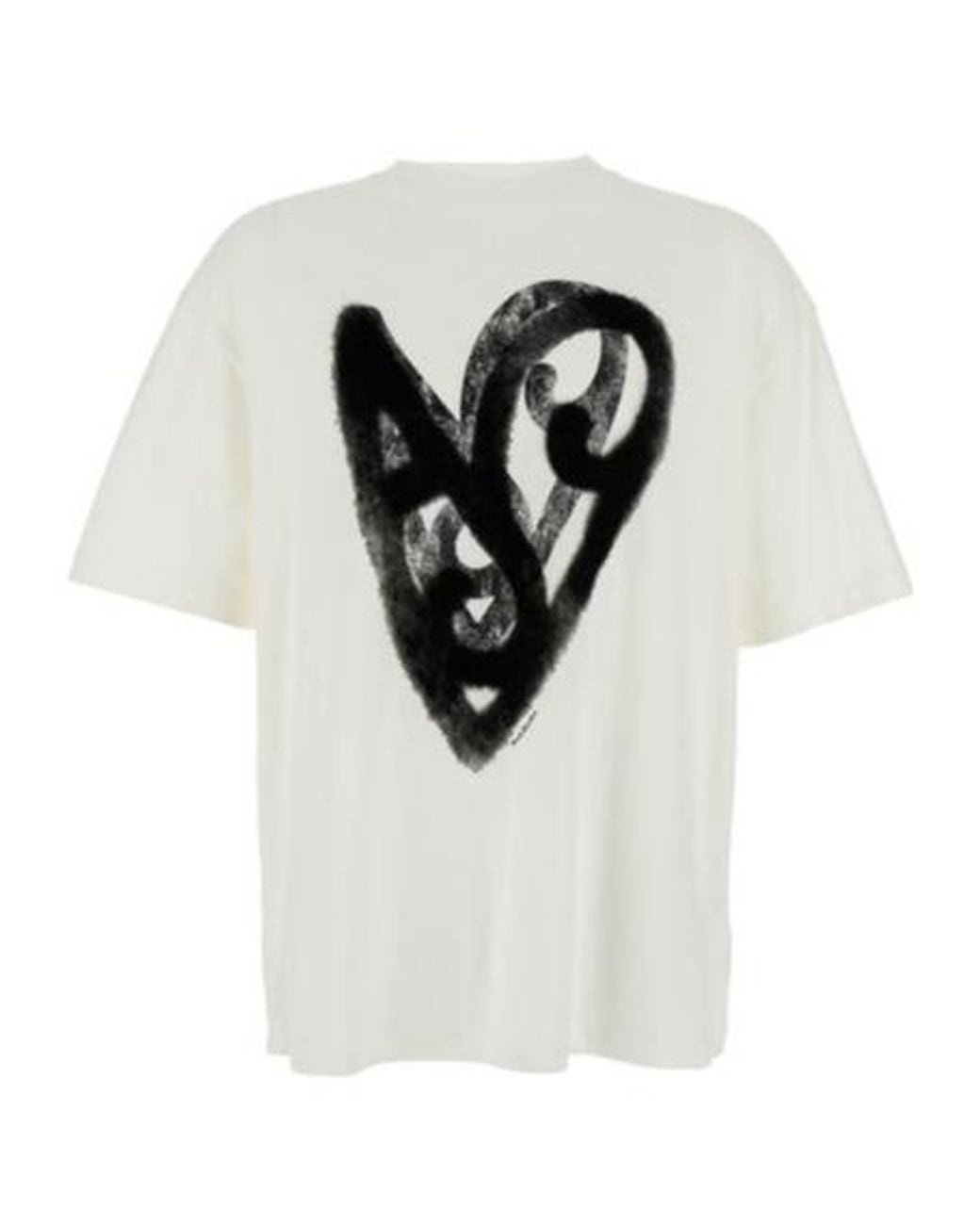 Acne White Logo Printed T-Shirt for men