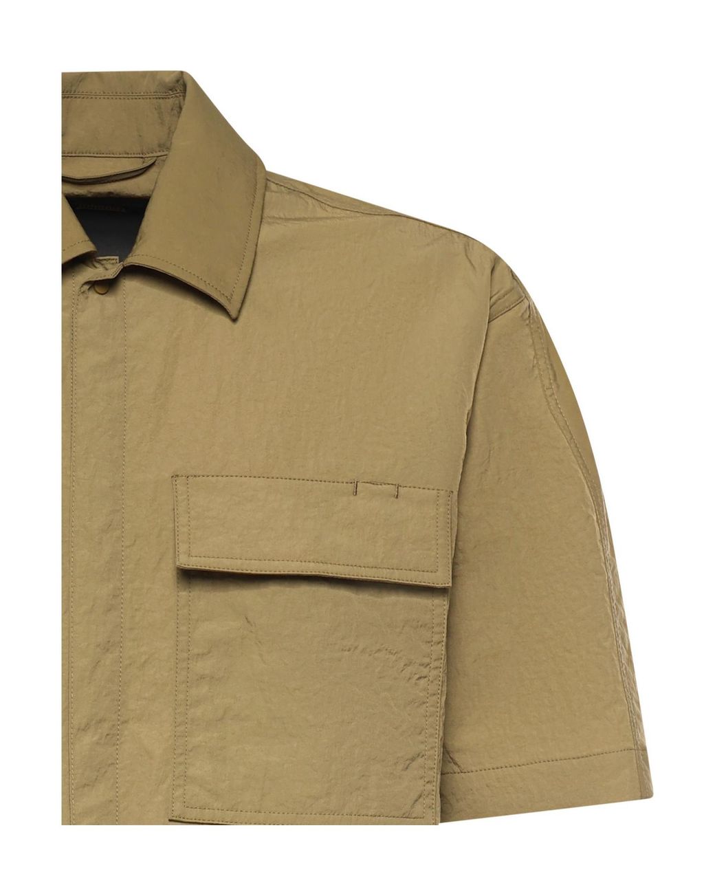 Herno Green Laminar Short-Sleeve Utility Shirt for men