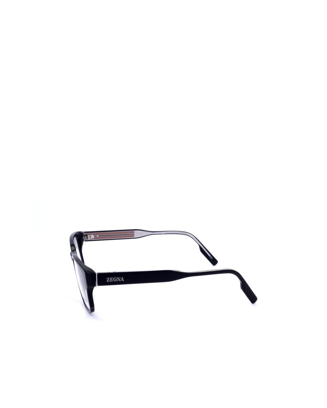 Zegna White Rectangle Frame Glasses for men