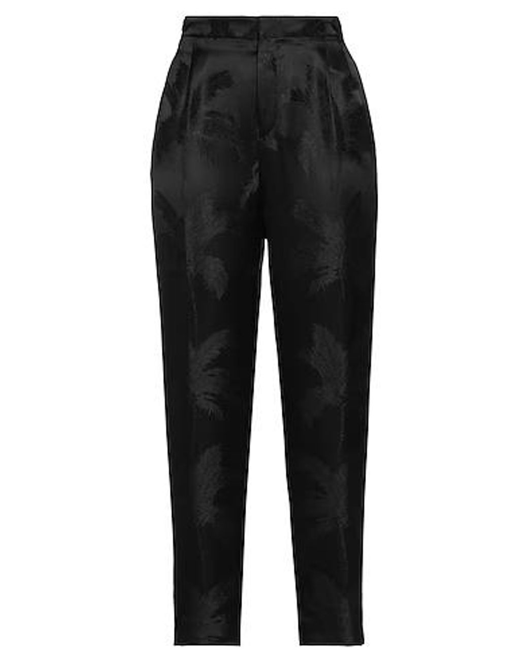 Saint Laurent Black High-Waisted Tailored Suit Pants With Waist Cinch, Petite Size