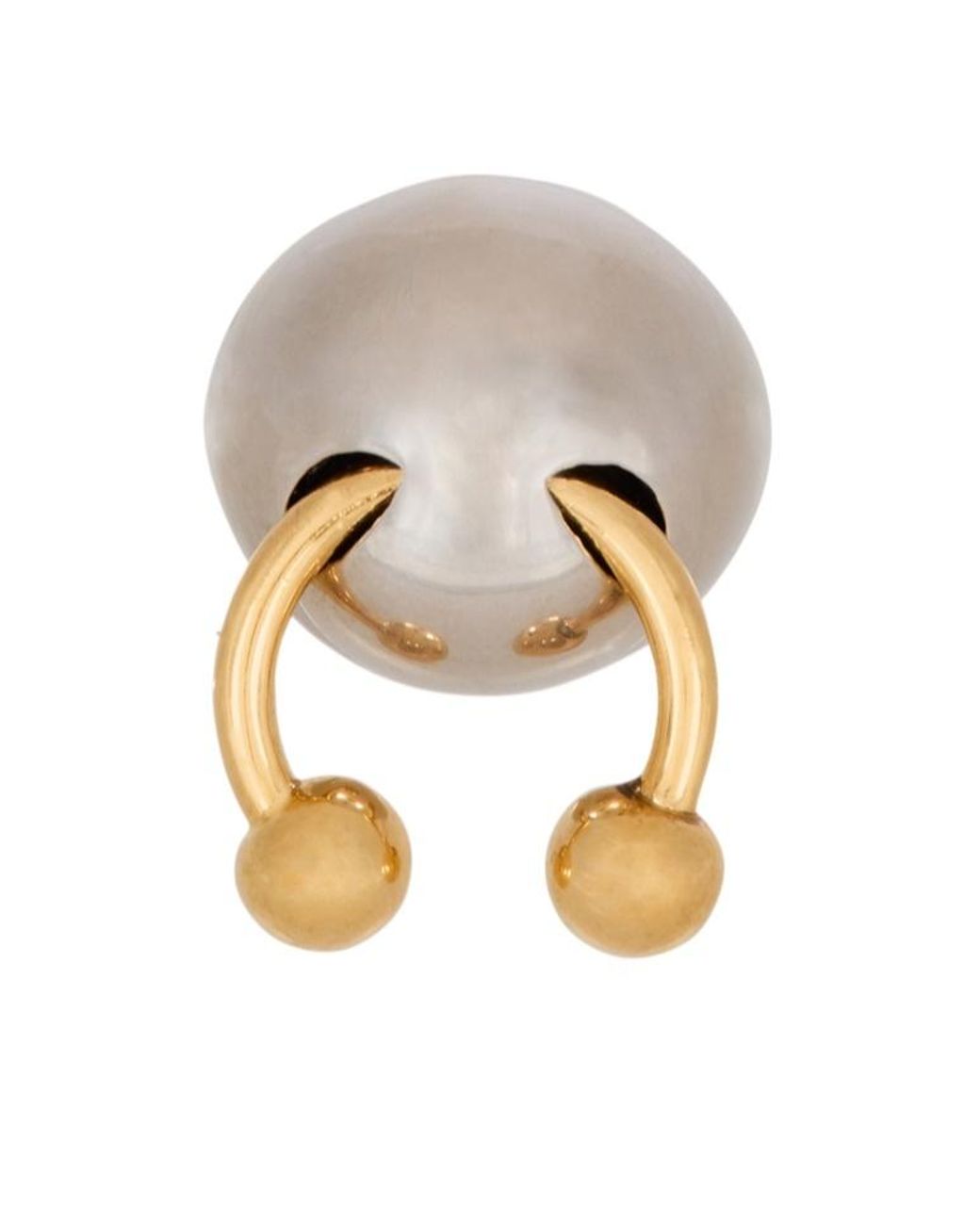 Balmain White Spherical Ring With Piercing