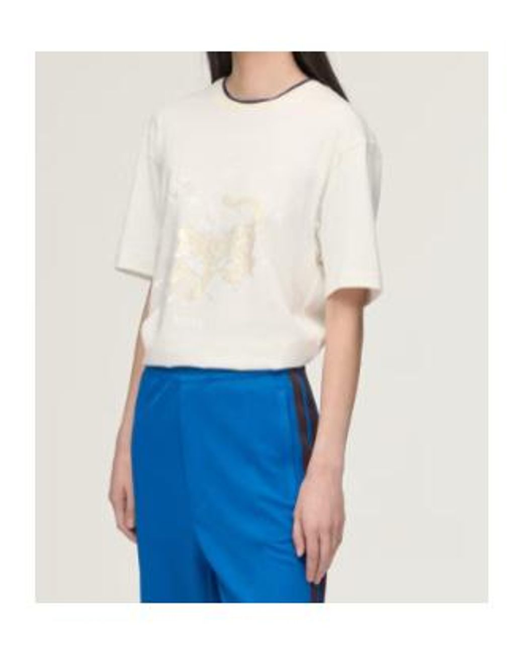 Y-3 White X Wales Bonner Graphic Printed Crewneck T-Shirt for men