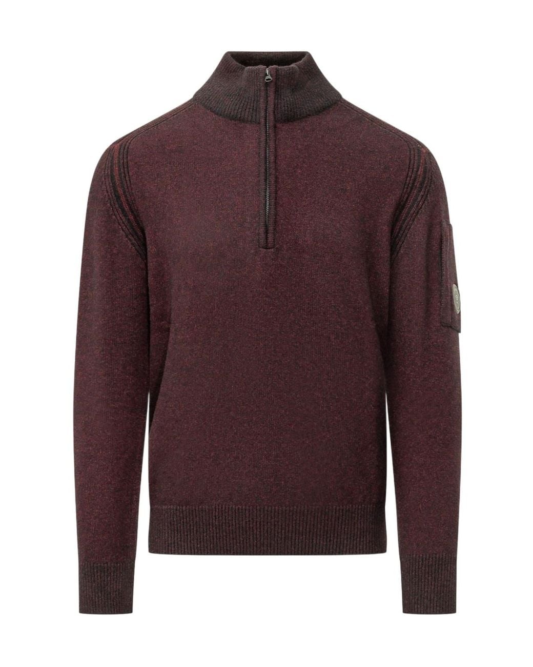 C P Company Red Half Zip Fleece Sweatshirt for men