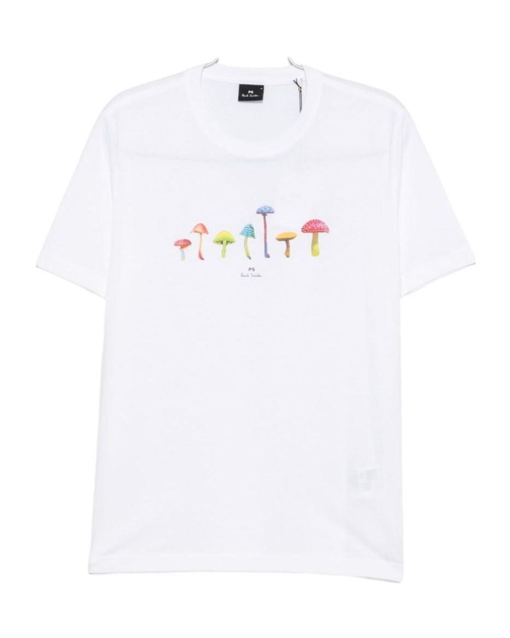 Paul Smith White Mushroom-Print T-Shirt for men