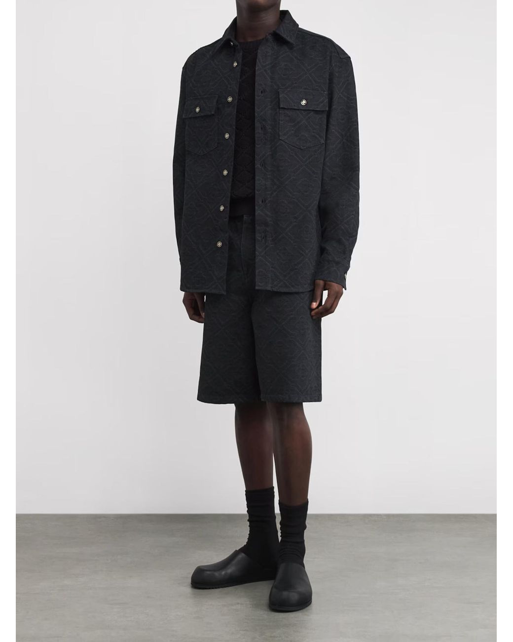 Casablanca Black Laser Monogram Overshirt for men
