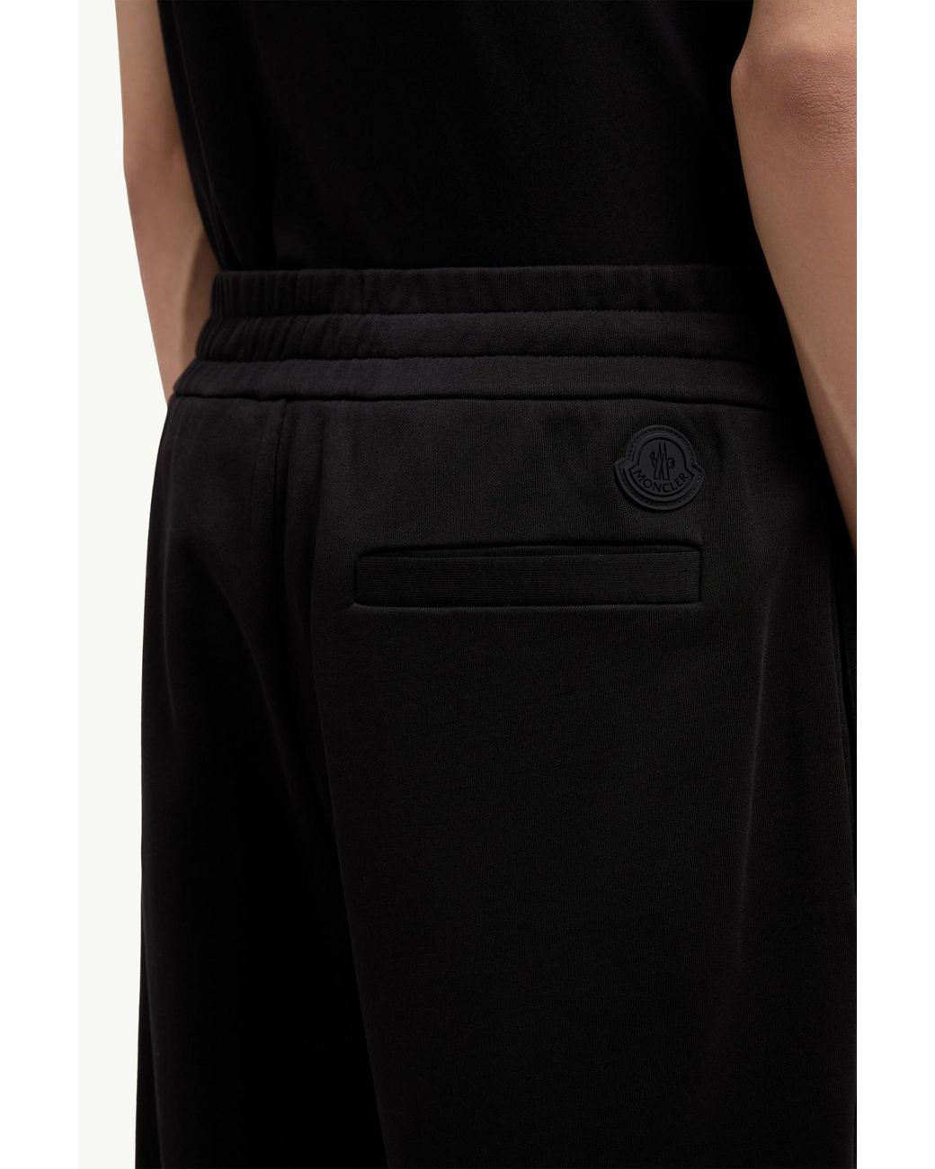 Moncler Black Logo Printed Track Pants for men