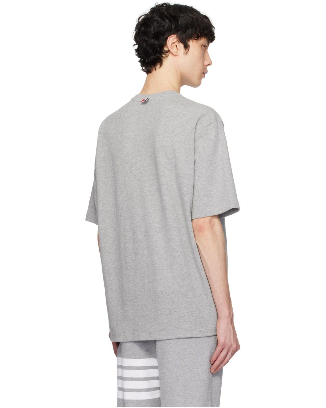 Thom Browne Gray Crewneck Short-Sleeved T-Shirt for men