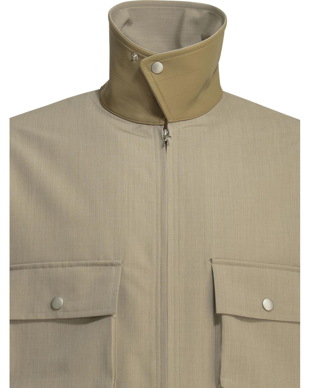 Auralee Brown Wool Collar Casual Jacket for men
