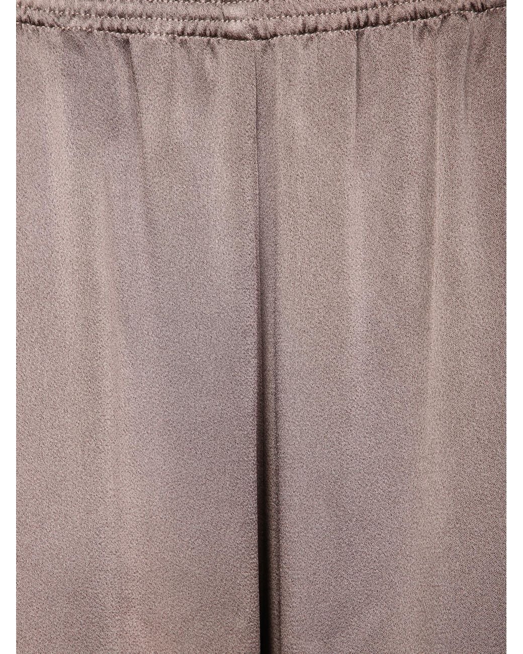 Fabiana Filippi Brown Shiny Satin Wide-Leg Pants
