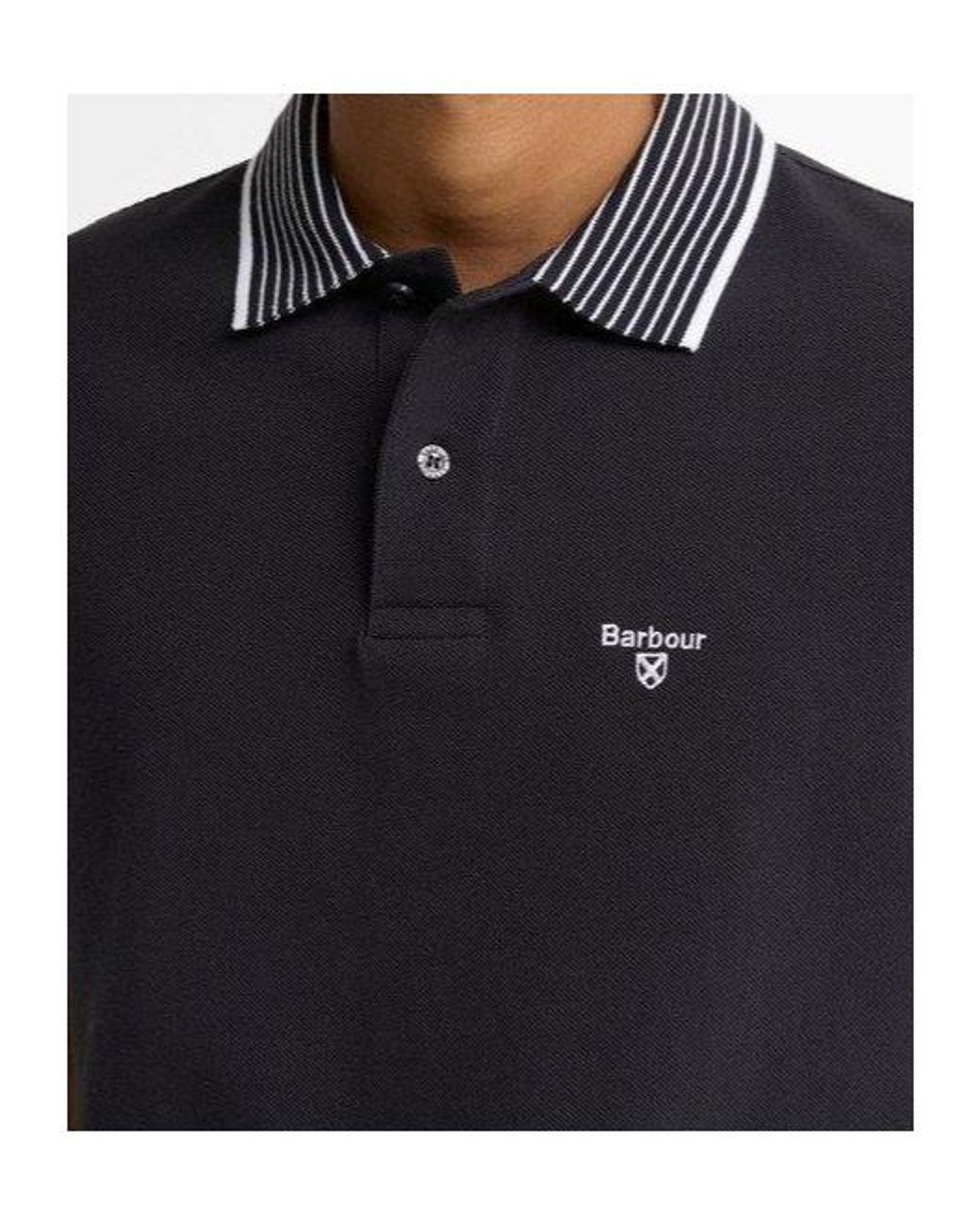 Barbour Black Short-Sleeved Polo Shirt for men