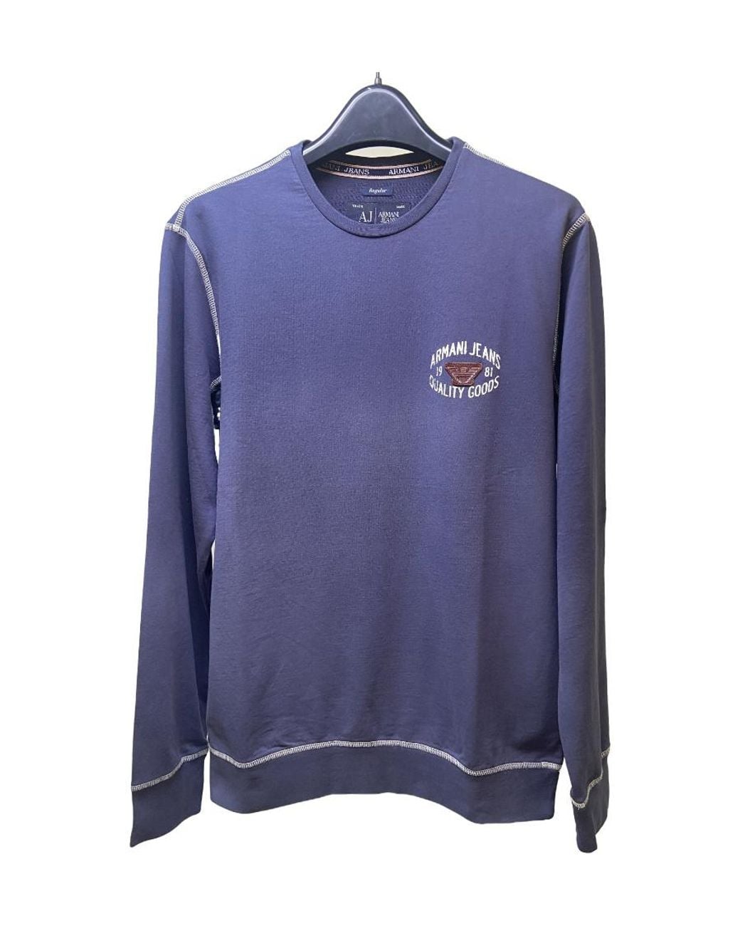 Armani Jeans Blue Logo T-Shirt With Round Neck for men