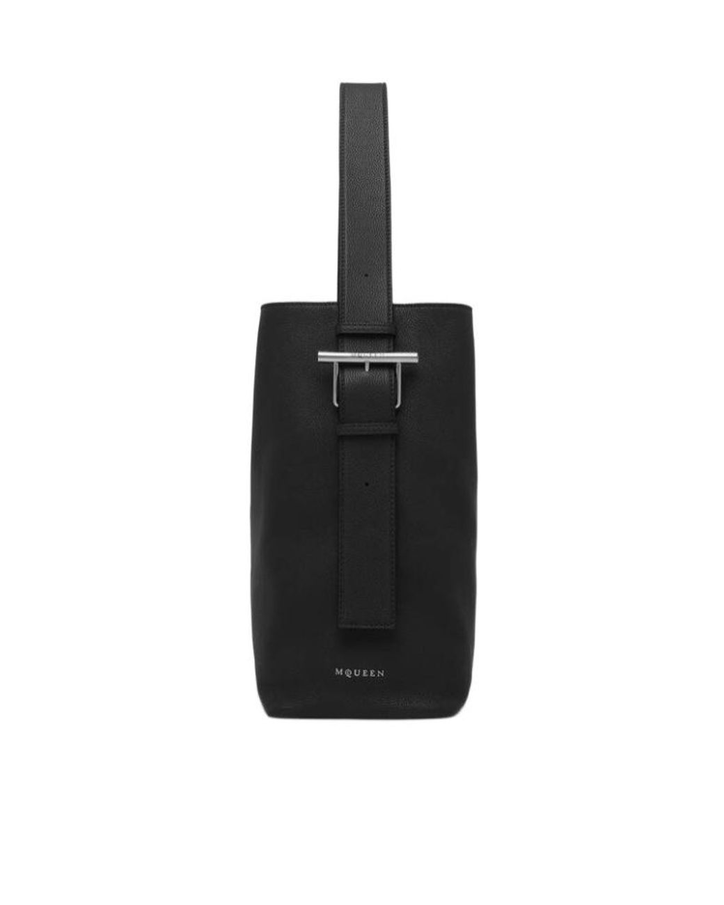 McQueen Black T-Bar Sling Shoulder Bag
