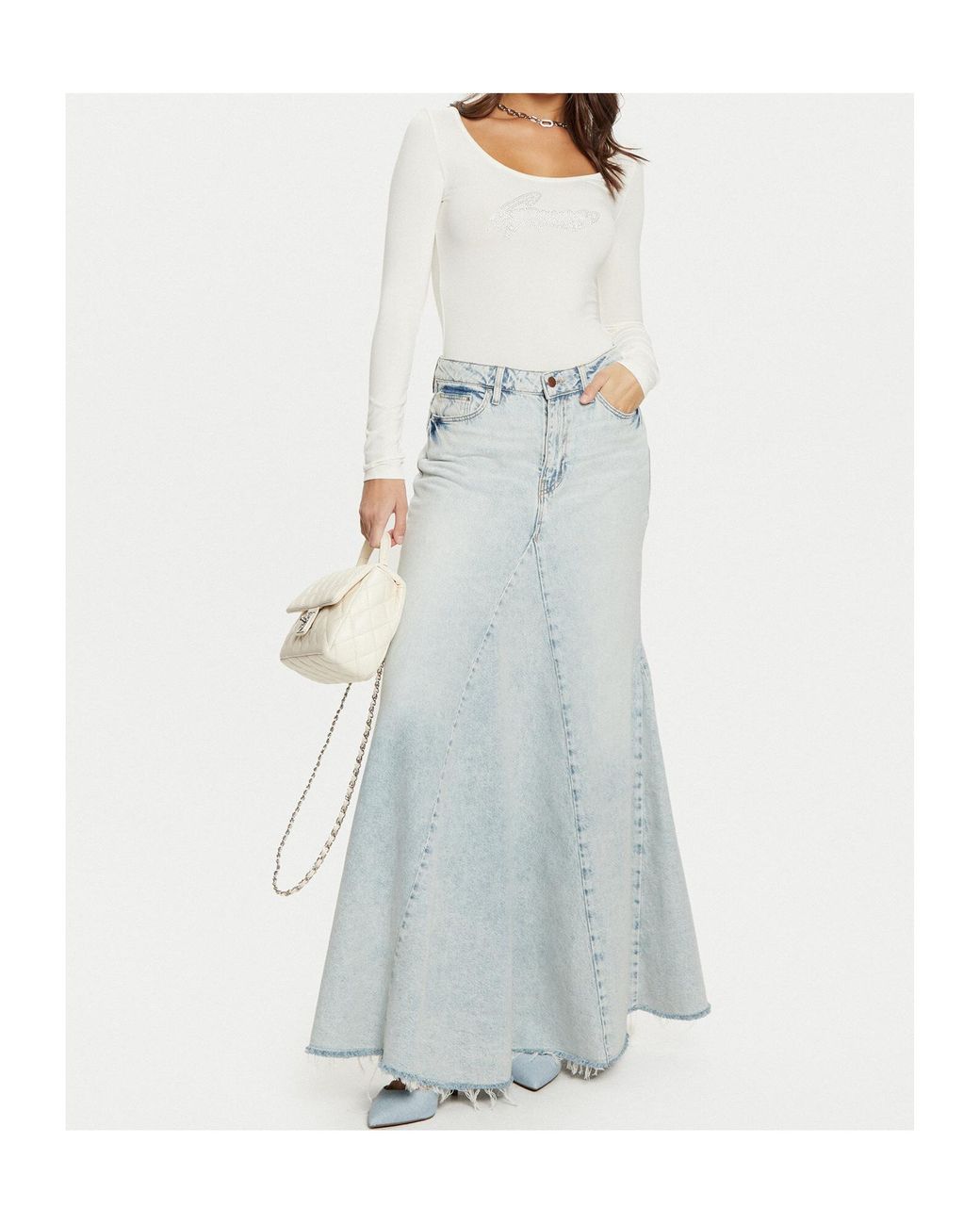 Guess Blue Belt-Loop Skirt