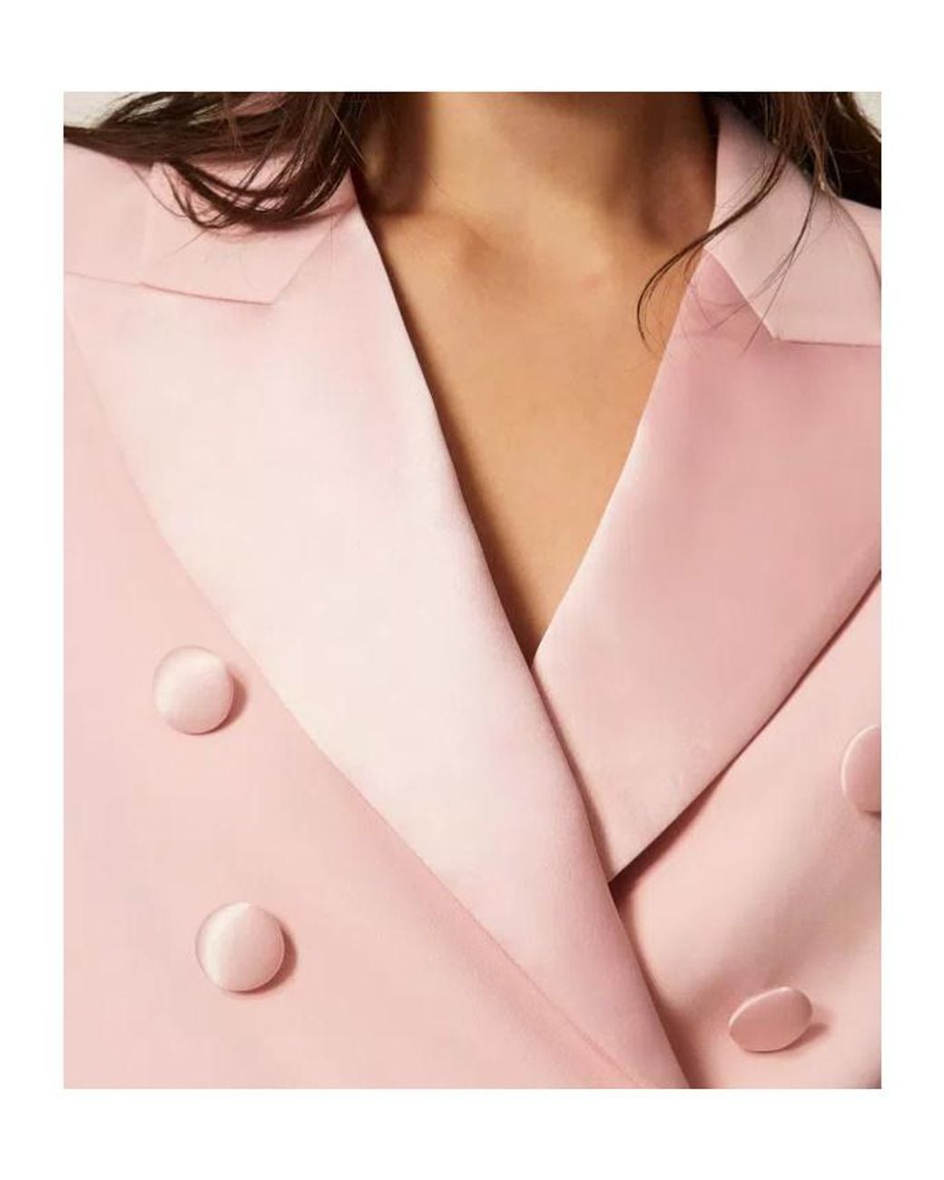 Twinset Pink Double-Breasted Blazer
