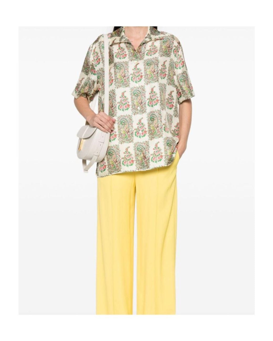 Etro Metallic Floral-Printed Short Sleeved Shirt
