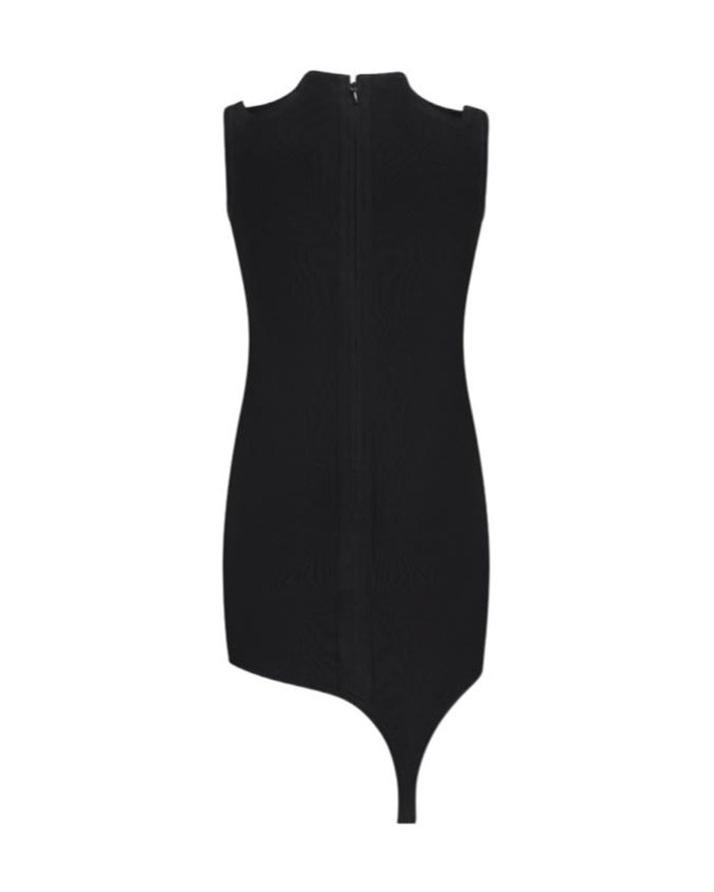 David Koma Black Buckle-Embellished Off-Shoulder Mini Dress