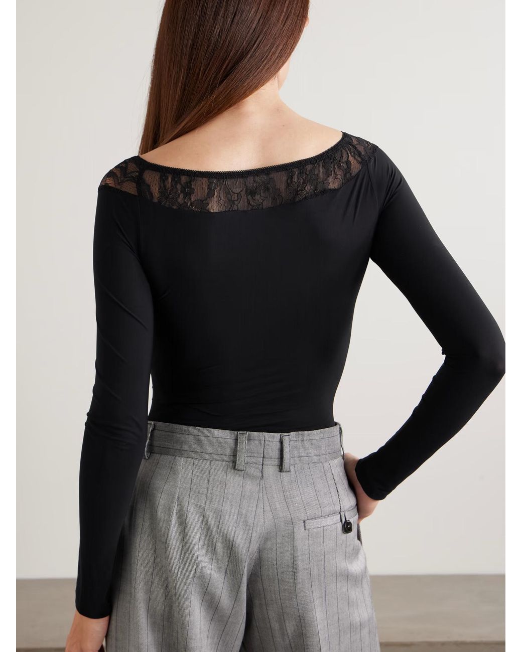 Stella McCartney Black Lace Patchwork Bodysuit