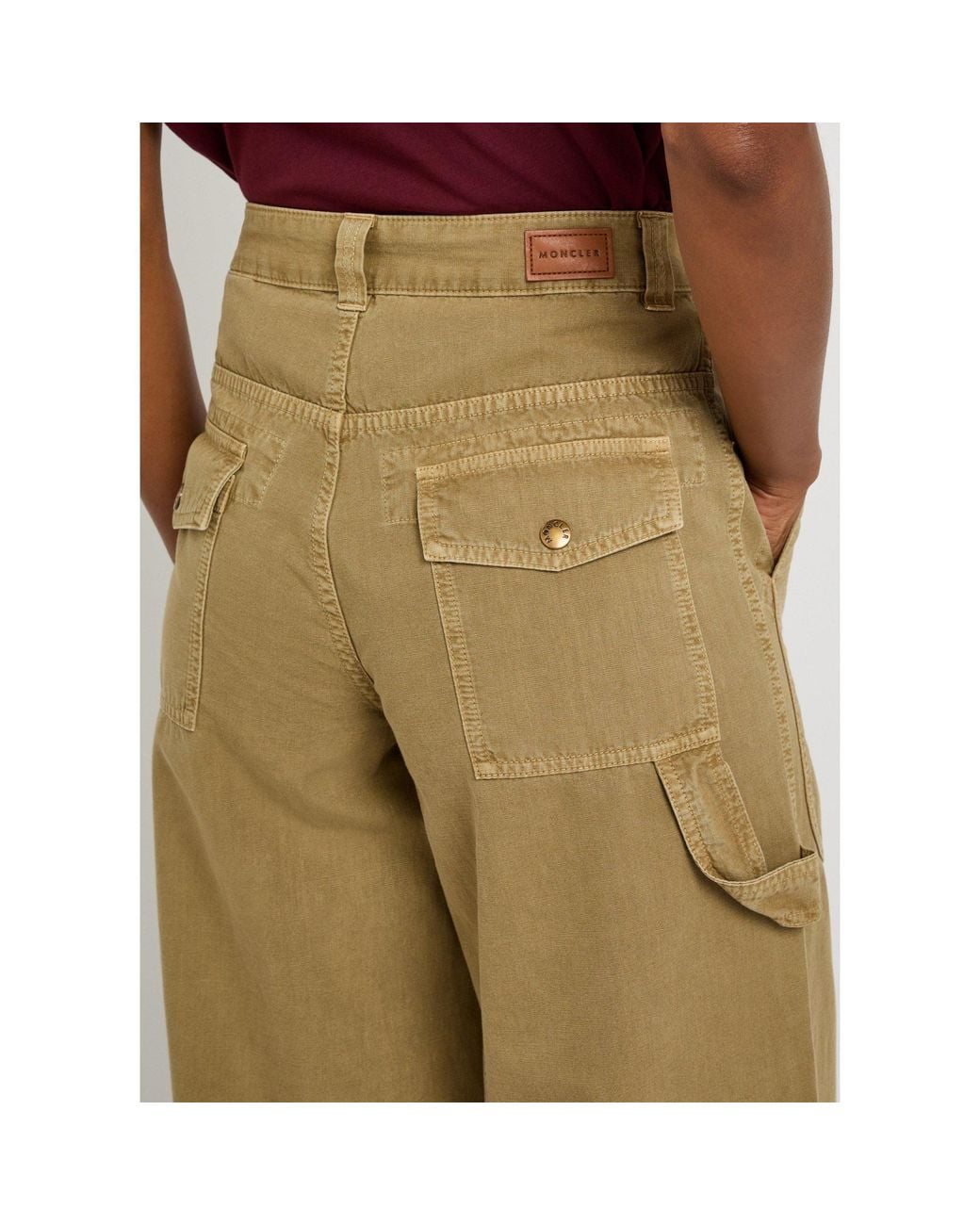 Moncler Natural Casual Cotton Pants