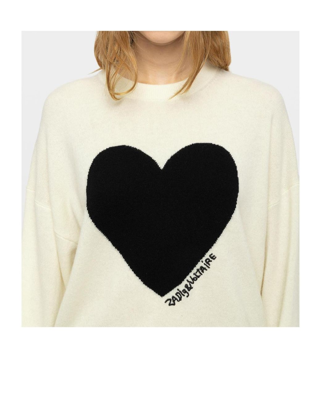 Zadig & Voltaire Black Gaby Heart Intarsia Crewneck Jumper
