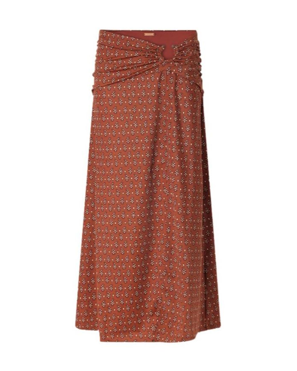 Johanna Ortiz Brown Under The Sun Paisley-Print Skirt