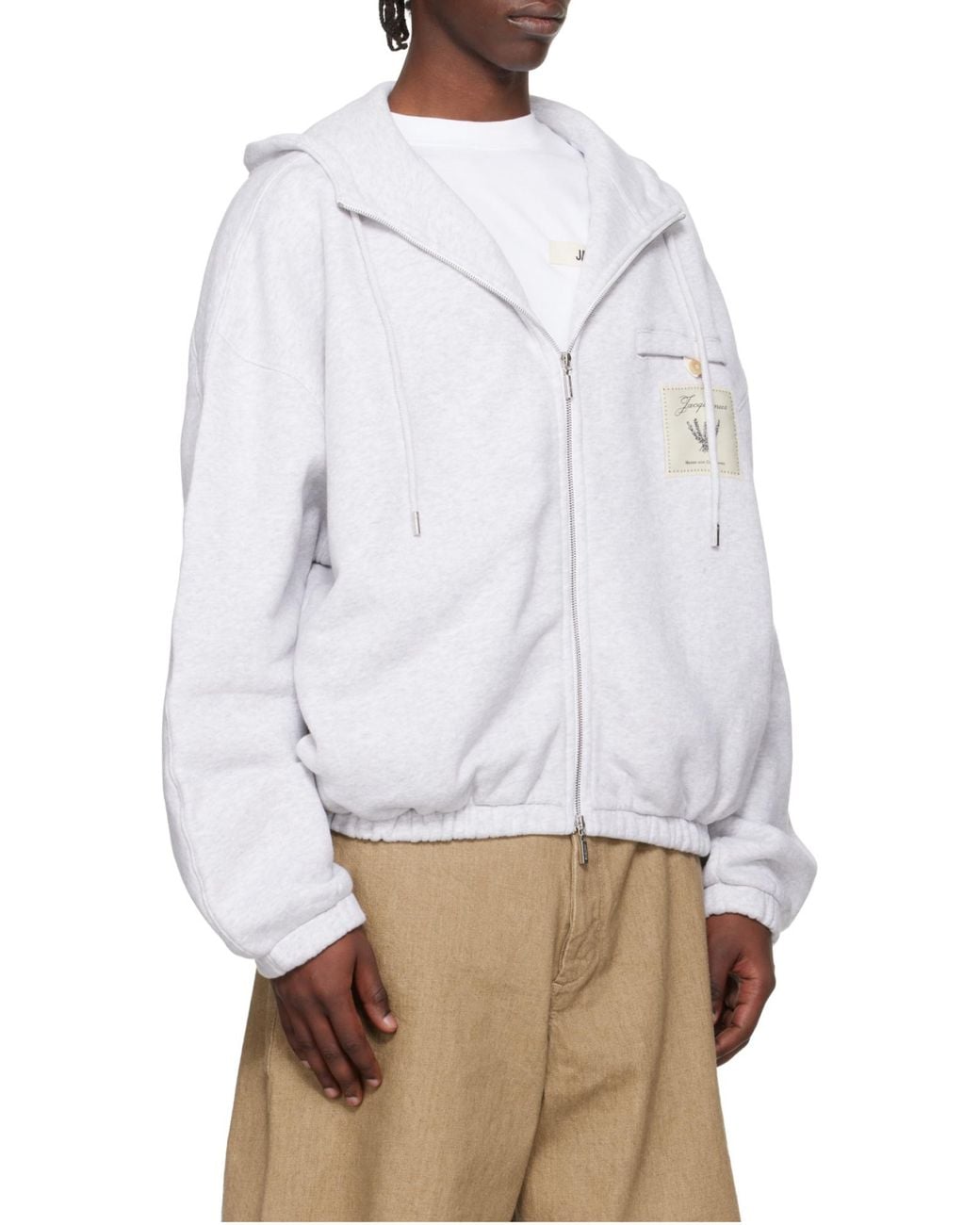 Jacquemus White The Torneo Zip-Up Hoodie for men