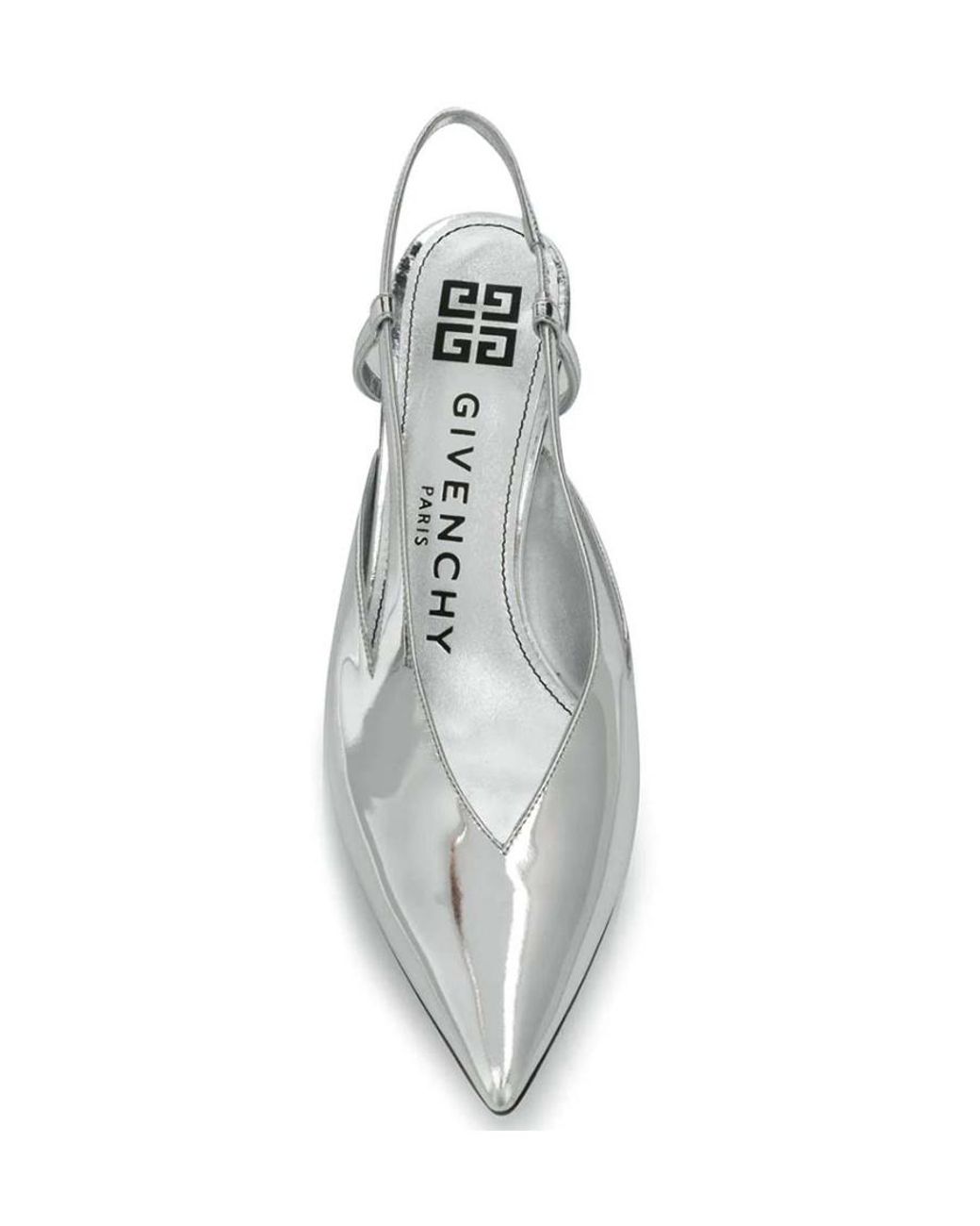 Givenchy White Mirrored Slingback Pumps