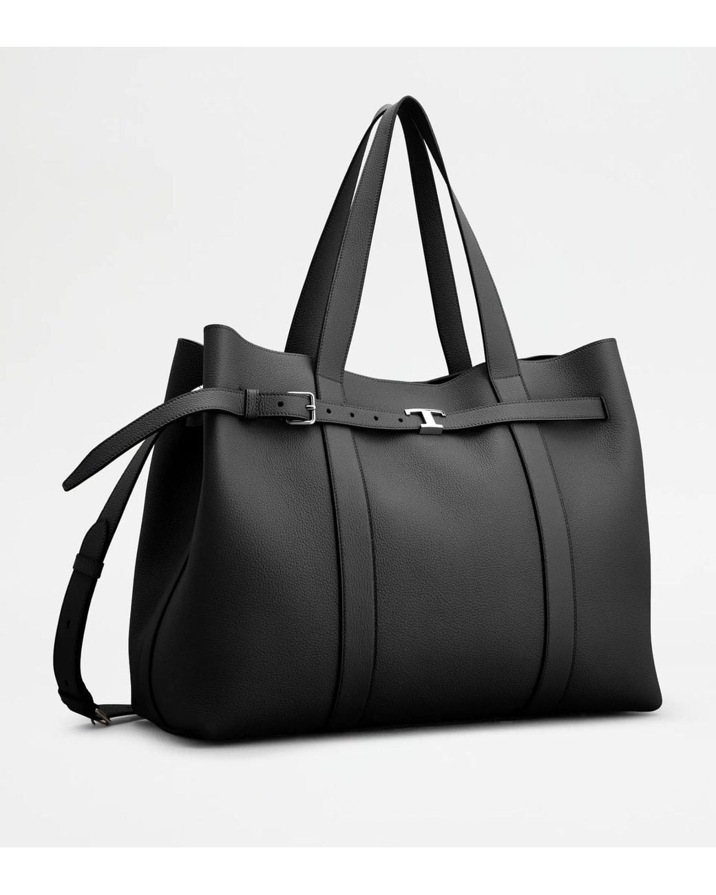 Tod's Black Belted Leather Tote Bag for men