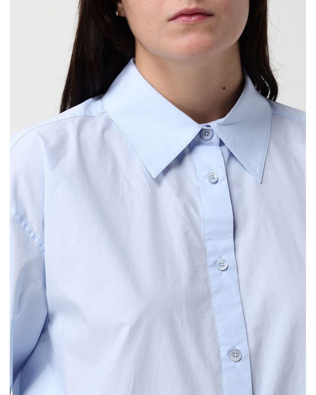 Totême Blue Totême Button-Up Long Sleeved Shirt