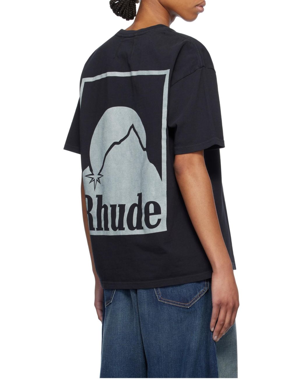 Rhude Black Moonlight Badge Tee for men