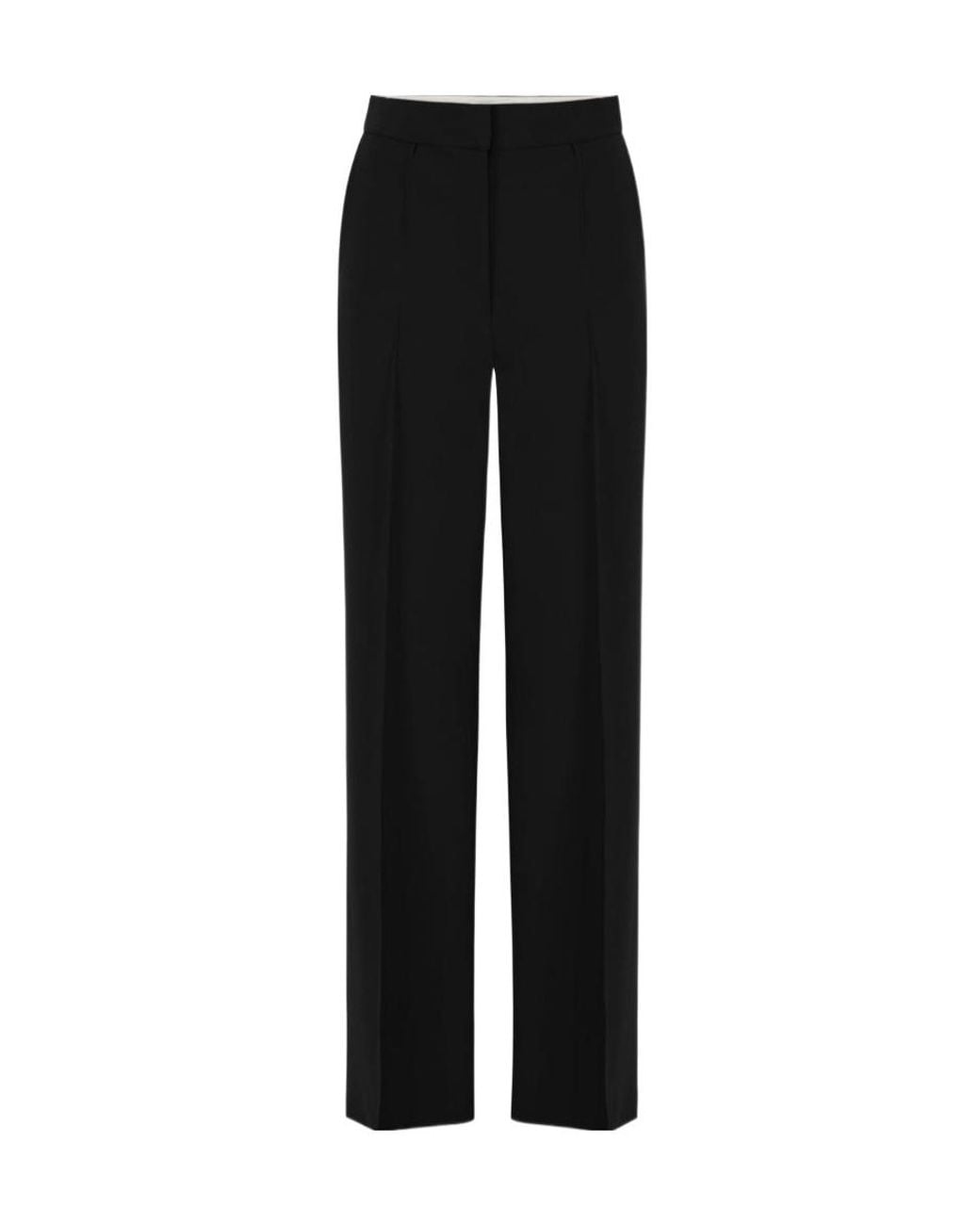 Elisabetta Franchi Black Lightweight Crêpe Fabric Trousers