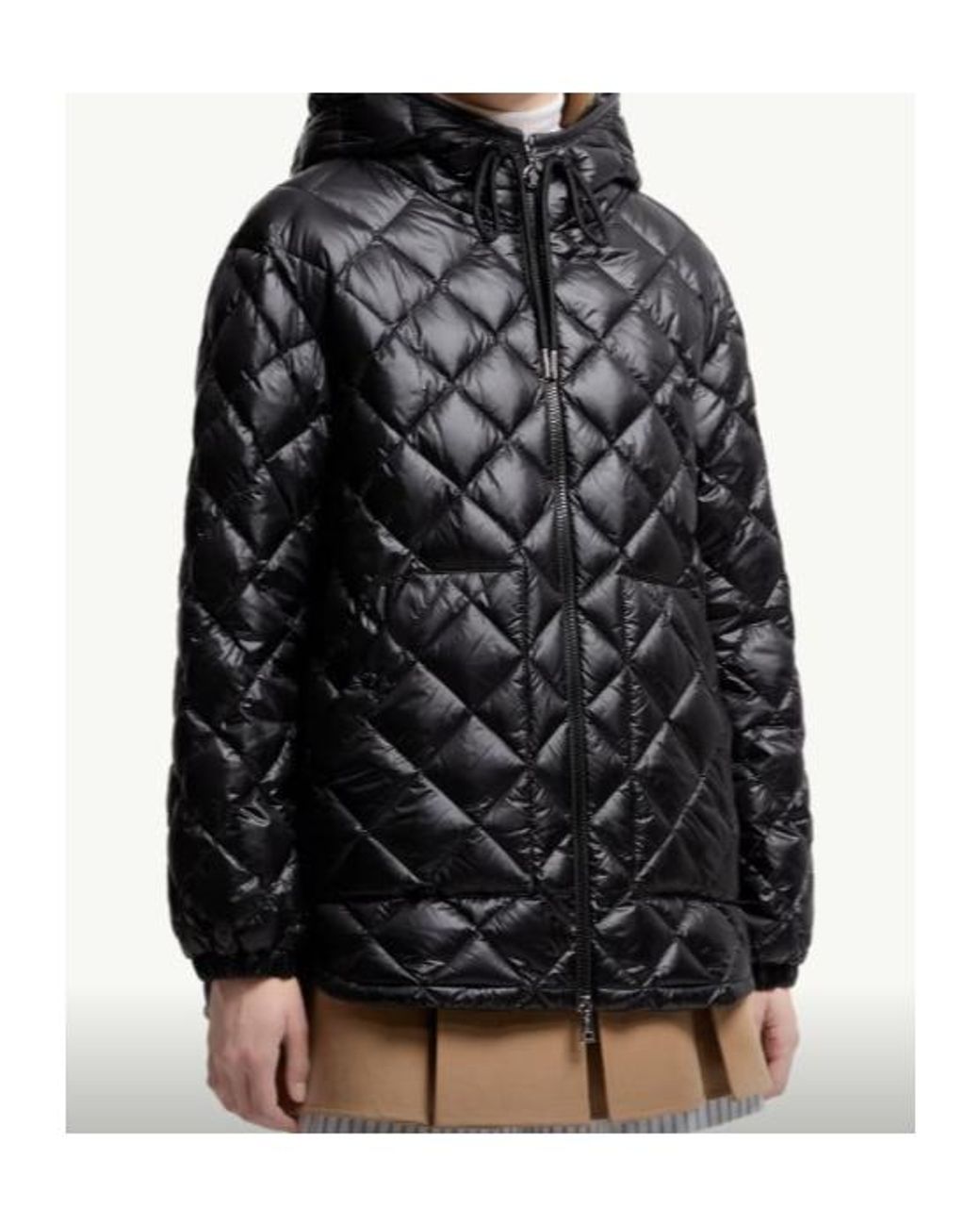 Moncler Black Camicia Zip-Up Quilted Jacket