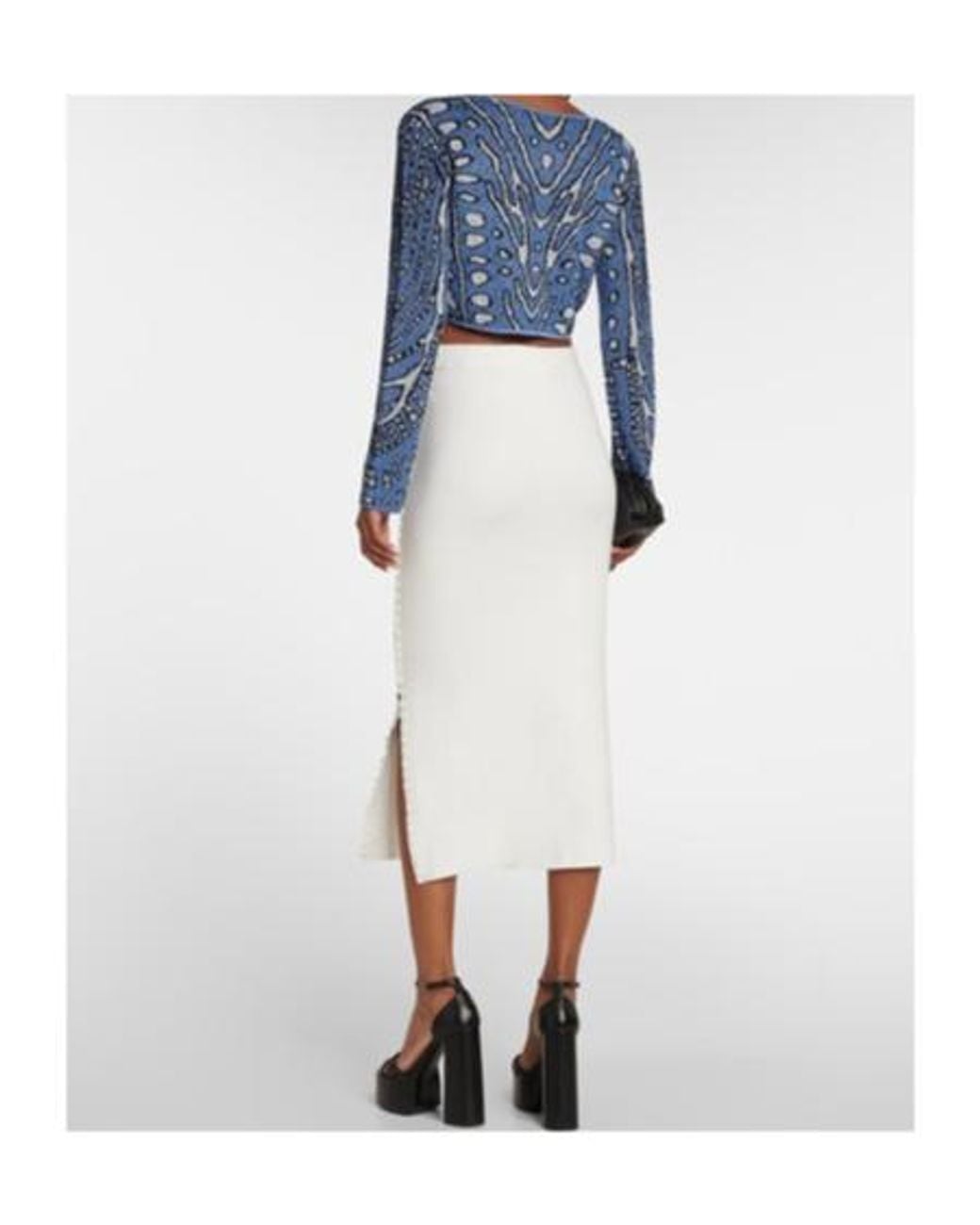 Altuzarra Blue Damisi Jacquard Knit Cropped Cardigan